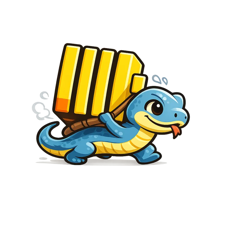 PyClickHouseMigrator mascot carrying ClickHouse columns